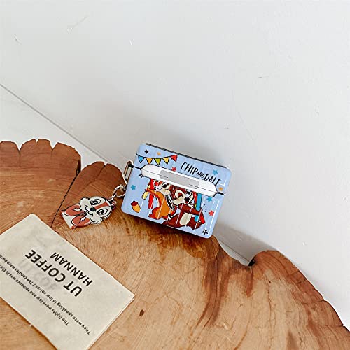 Soft Tpu Case With Charm Keychain Hook For Apple Airpods Pro 2019 Model Chip And Dale Squirrels Brown Vintage Cartoon Disney Disneyland Anime Cute Lovely Adorable Kids Girls #TOP4