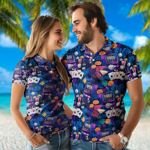 Poker Polo Golf Shirts for Men Women - Casino Polo Shirts Short Sleeve Mens Polo Shirts Las Vegas Outfits4