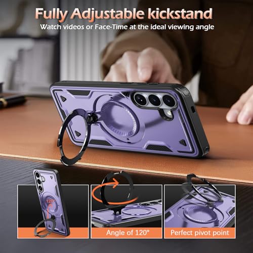 Image of for Samsung Galaxy S26 Plus Case Magnetic with stand, with Mag-Safe, with Screen Protector, Wireless Charging, Shockproof for Samsung S26 Plus 5G Phone Case, Ring Holder Cover for Samsung S26 Plus