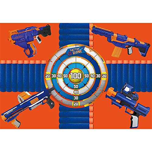 2,1 x 1,5 m Dart War Party Hintergrund Zielscheibe Wasserpistole Welcome to The Battlefeild Fotografie Hintergrund Geburtstag Party Zubehör