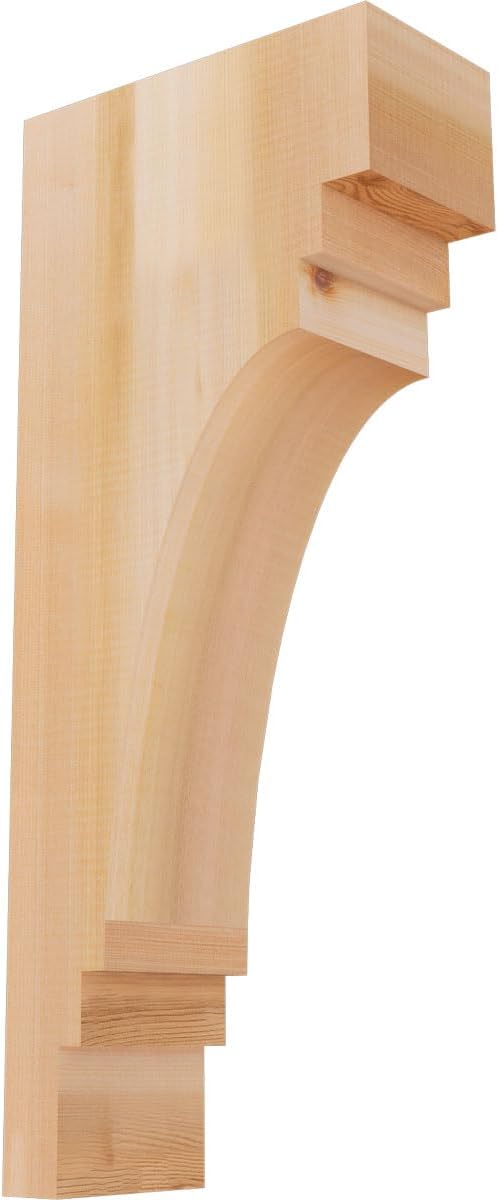 Ekena Millwork COR06X08X08PEC00RWR 6"W x 8"D x 8"H Pescadero Rough Sawn Corbel, Western Red Cedar