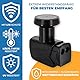 Premium X Twin LNB - 2Fach - für 2 Teilnehmer - 4K Full HD - mit Wetterschutz und LTE Filter + 4X F-Stecker für Satellitenschüssel Digital TV Fernseher SAT Receiver - Schwarz