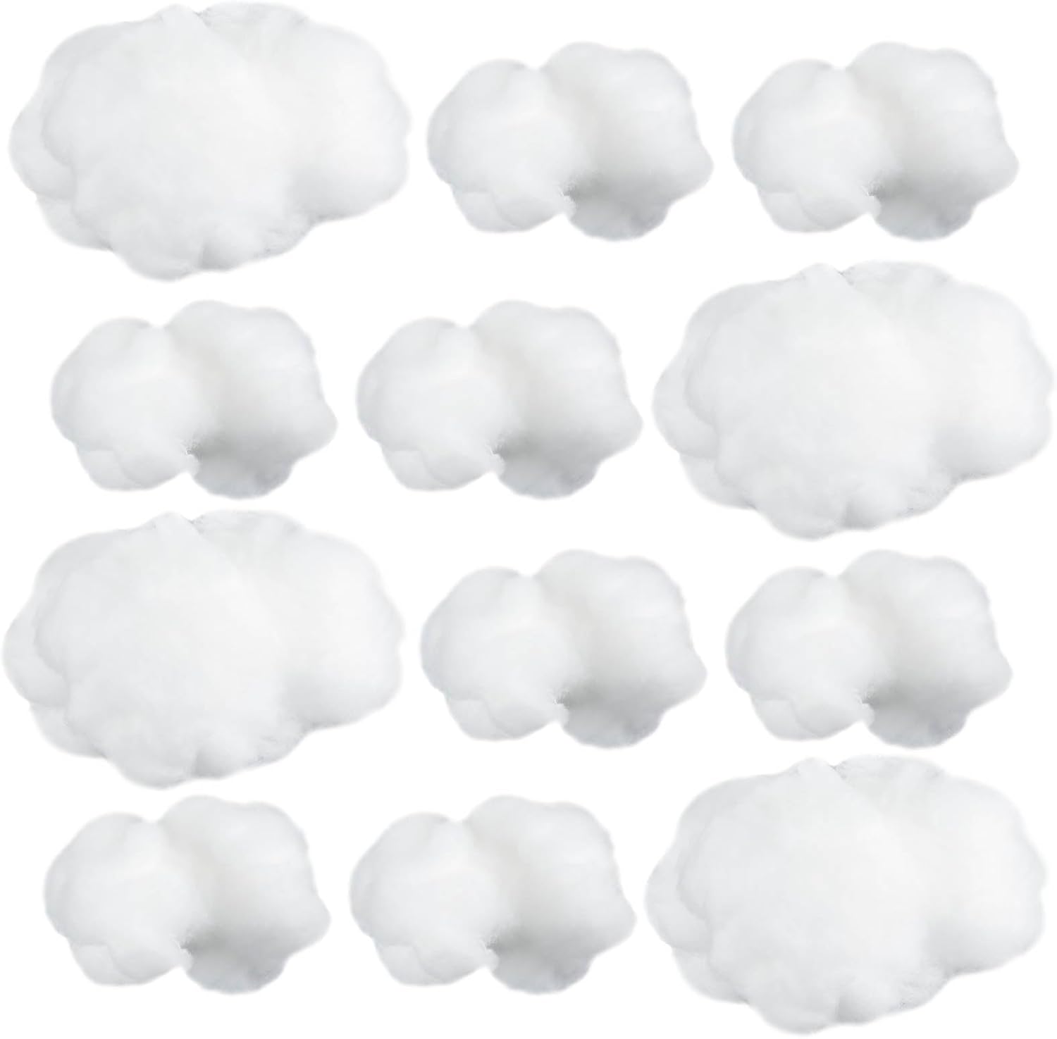 Jetec 12 Pieces Artificial Cloud Props Imitation 3D Cloud Shape Hanging Decorations Room DIY Decorative Hanging Ornament for Wedding Party Stage Show Decor (Small and Medium Size) 12 Small and Medium Size
