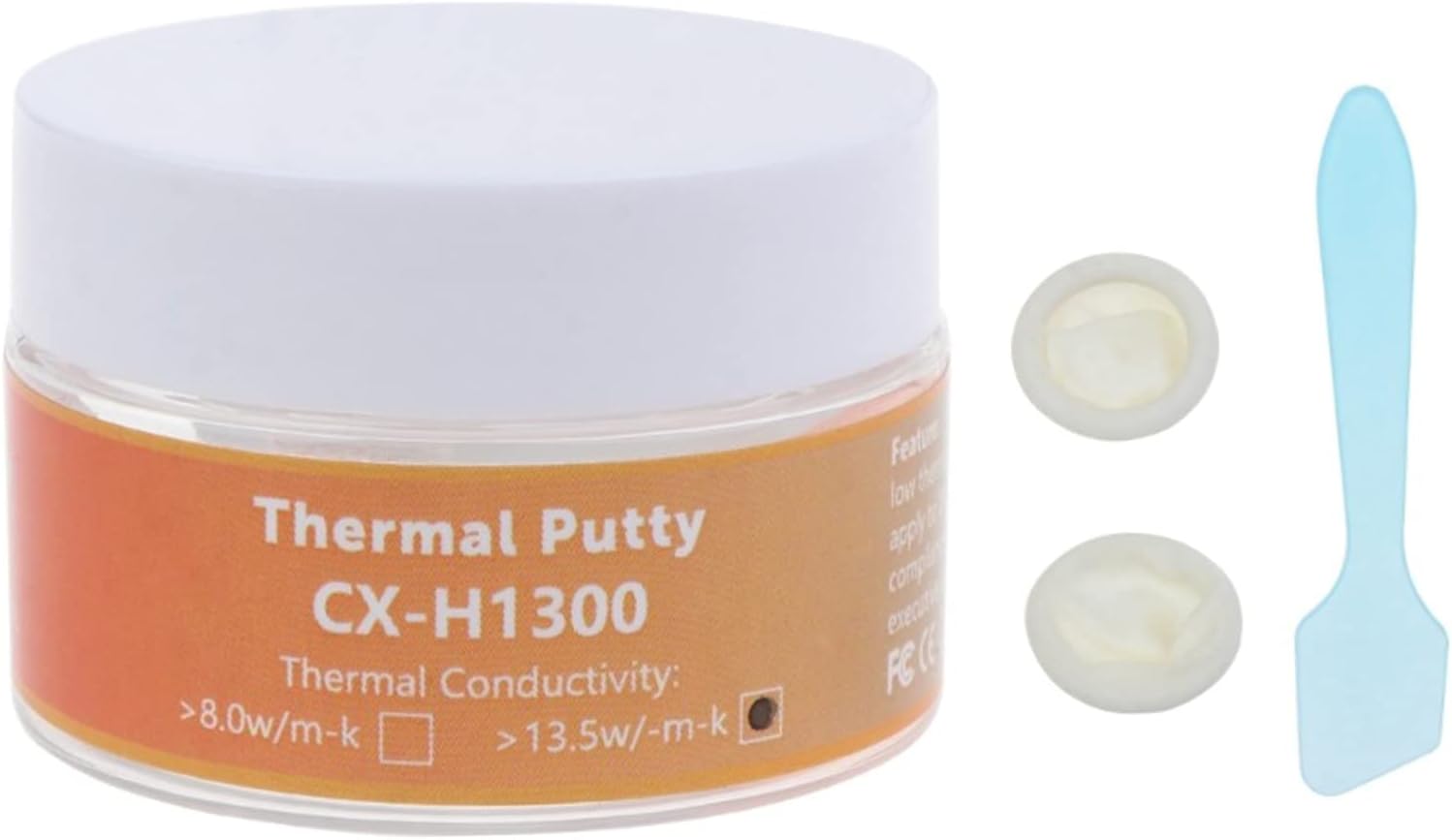 CX H1300 Thermal Putty 13.5W/m.K Thermal Conductive Grease Paste Plaster Non-Conductive Heat Sink Compound 10/20/50/70g, Thermal Putty