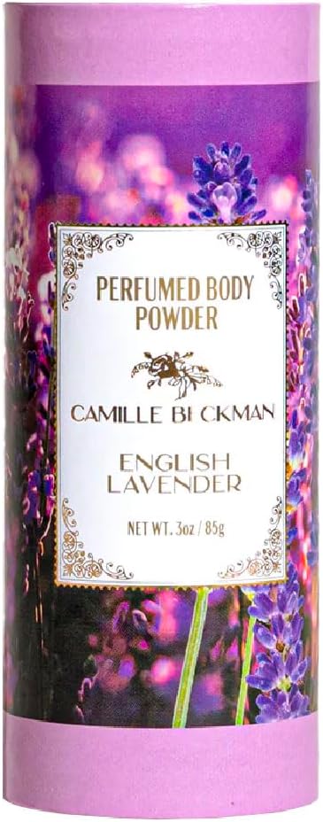 English Lavender Scented Talc-Free Body Powder, Perfumed Dusting Powder, Camille Beckman, 3 Ounce