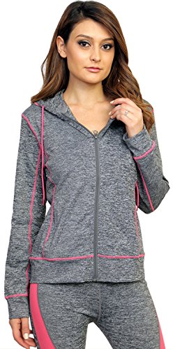 ToBeInStyle Women's Active Jackets - Contrast Stitch - Rose - XL