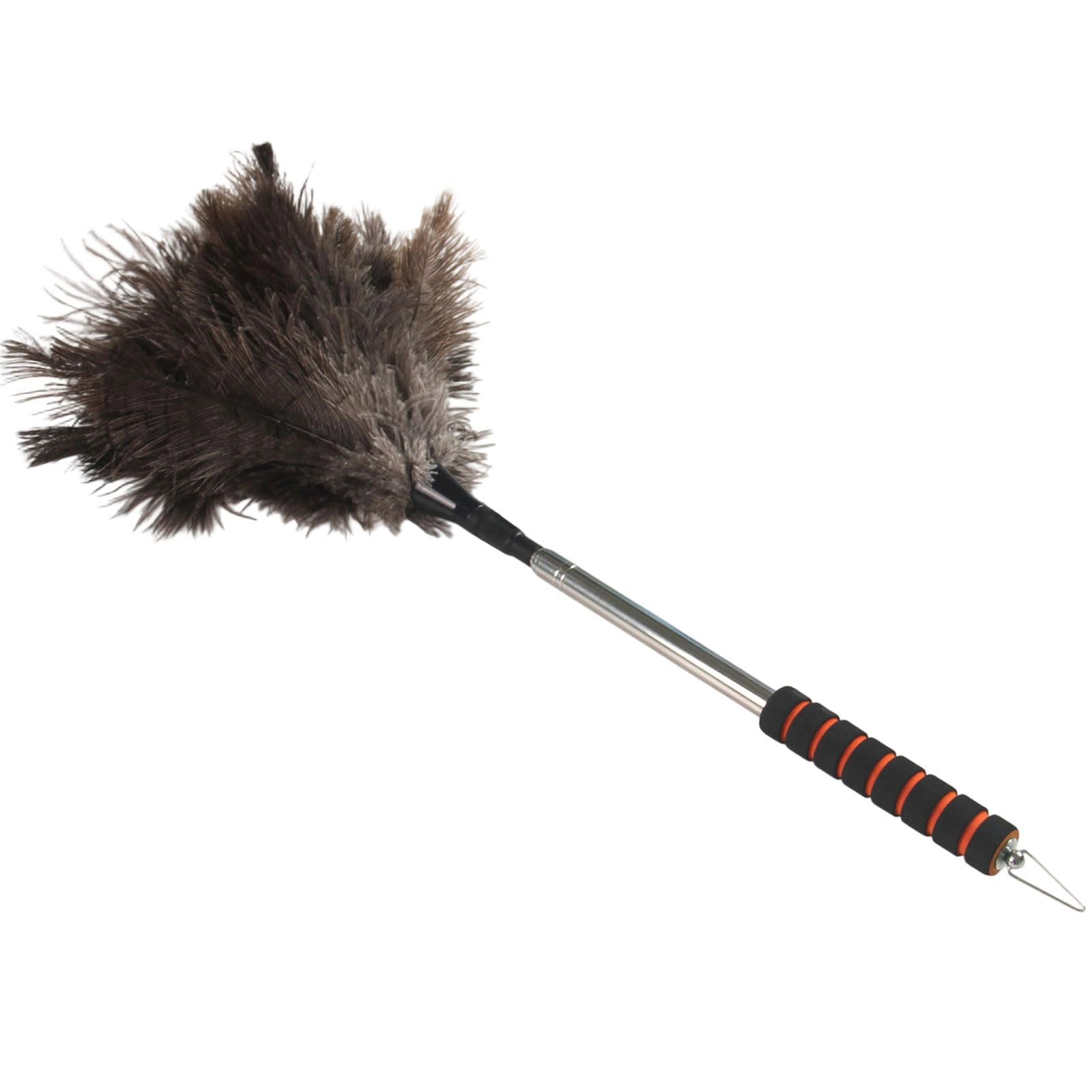 RAFGALDEX Extendable AntiStatic Natural Feathered Dusting Tool Flexible Design MultiSurface Use Dusters for Household Automotive Natural Feathered Dusting Tool