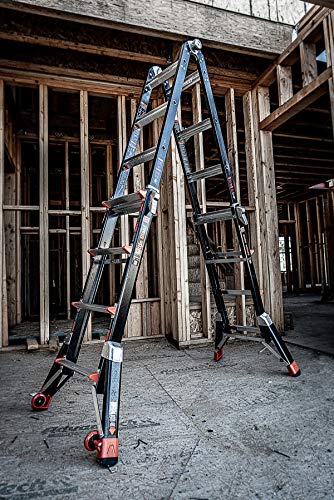 Little Giant Ladders, Dark Horse, M17, 9-15 foot, Multi-Position Ladder, Fiberglass, Type 1A, 300 lbs weight rating, (15147-001)