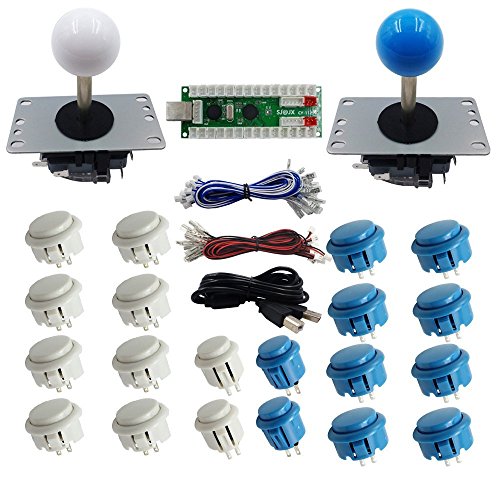 Bouton Arcade et Joystick Kit 2 Joueurs pour Réparer ou Créer une Borne Windows Pi