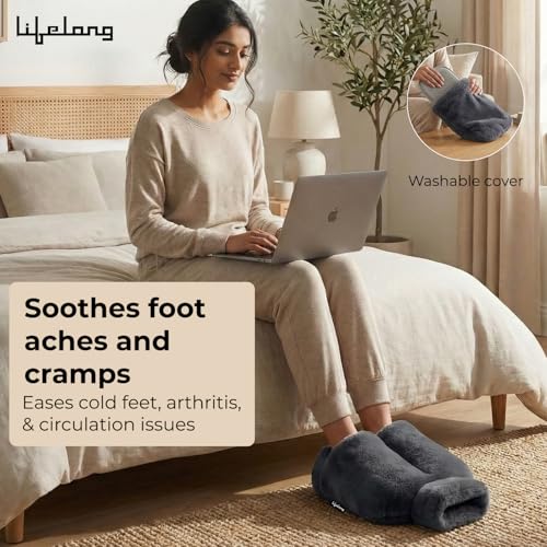Image of Lifelong Feet Warmer with 2000 ml Hot Water Bottle | Hot Water Bag for Pain Relief & Aching Feet | Also for Period Cramp & Multipurpose Usage | Heated Slippers Pad for Warmth & Comfort (LLEHWB27)