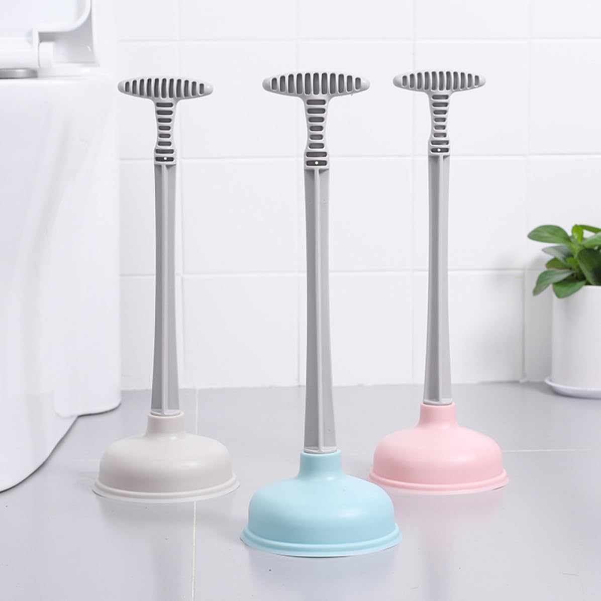Sturalavandini da Bagno 2 Pezzi in ABS e Gomma Aspirazione per Casa e Hotel, Pulizia Tubi e Scarichi Rosa