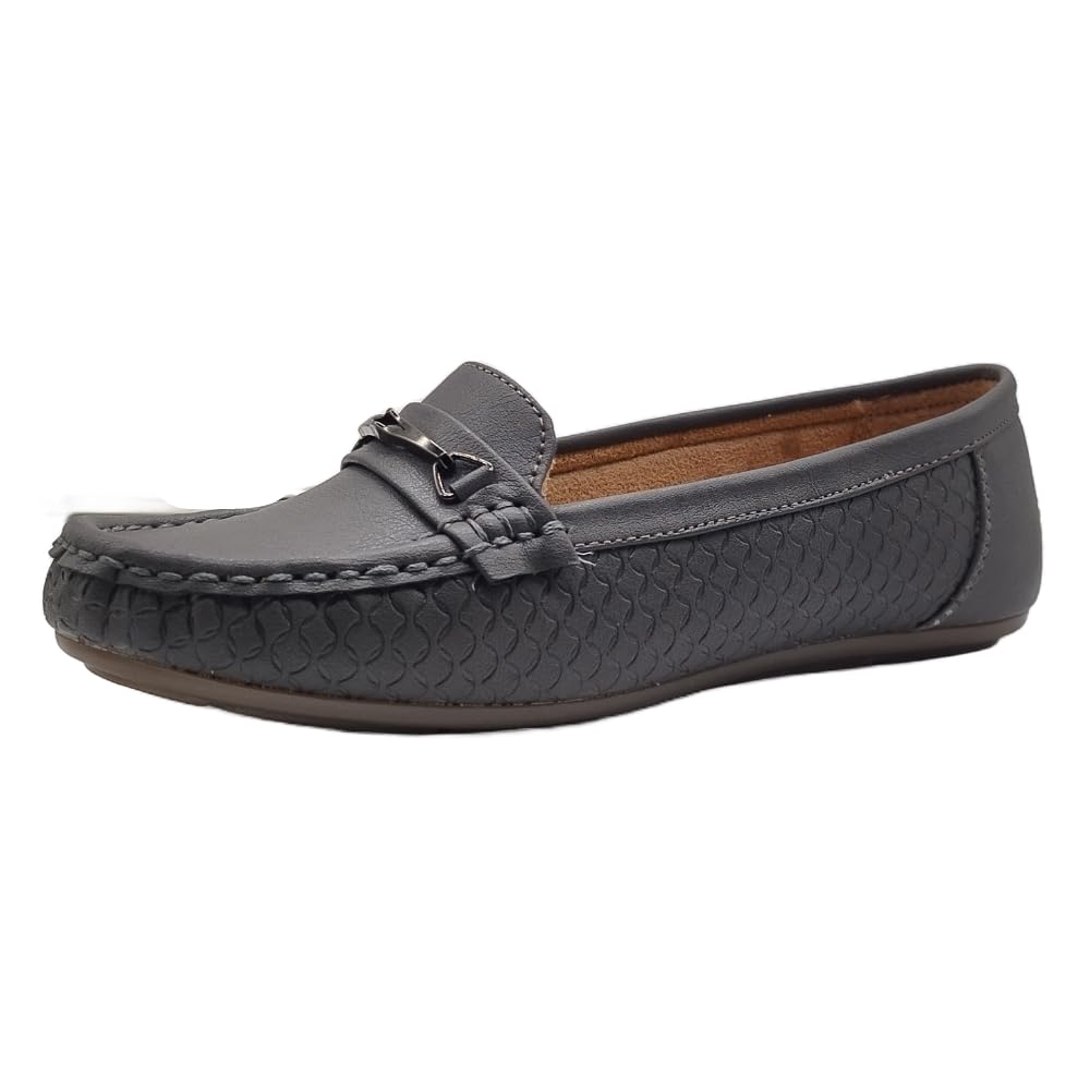 catbird Women's Faux Leather Anti Slip Flats Loafers for Casual & Office Wear | Upper Metalic Buckle Detailed Moccasins Ballet for Women & Girls | Stylish and Comfortable Formal Footwear-picture-21