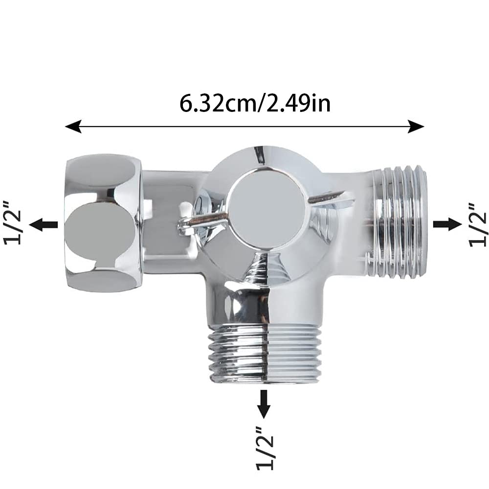 3-Drożny Zawór Prysznicowy Z Litego Mosiądzu, Przełącznik, Zawór Odgałęzienny, Adapter T G1/2" Do Prysznica i Wahacza