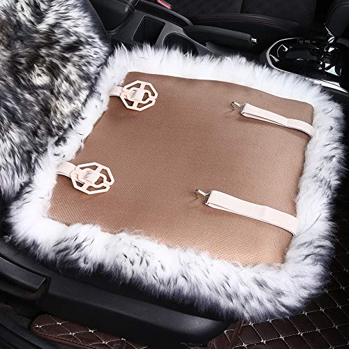 Ogland Sheepskin Fur Car Seat Covers, Universal Size Australian Long Wool Car Seat Cushion For Adult Man Women, 1 Piece Seat (Wolf Tipped) #TOP3