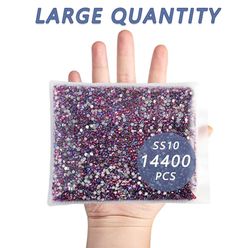 Image of Beadsland Flat Back Crystal Rhinestones Bulk, Hyacinth AB, SS10, 14400pcs