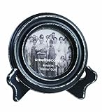 Creative Co-op DE0182 Round Bistro Photo Frame with Easel, 4-Inch