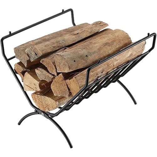 Leñera de Madera Maciza, Estante para Leña, Diseño Rustico y Duradero, Ideal para Interior y Exterior, para Chimeneas y Estufas de Leña, Montaje Sencillo
