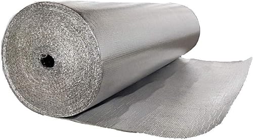 Rotolo isolante in schiuma di alluminio riflettente autoadesivo, barriera al vapore per auto, 3-4 mm, per una protezione superiore dal calore e dal suono (1 x 20 m)