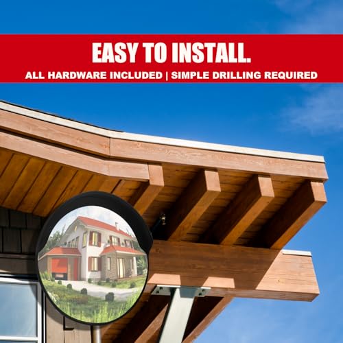 SecurityMan Large 24 Inch Convex Mirror for Blind Spots - 40 Ft Range Wide Views for Driveways, Intersections, Warehouses, Roads, and Large Facilities - Shatterproof Indoor & Outdoor Security Mirror