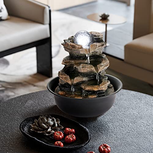 image for WICHEMI Indoor Fountains Tabletop Fountain Waterfall Fountain Indoor W