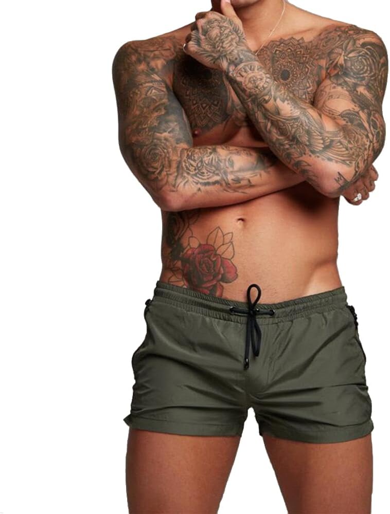 3 Inch Quick Dry Mens Athletic Gym Workout Sports Shorts Swim Trunks with Mesh Lining and Zipper Pockets