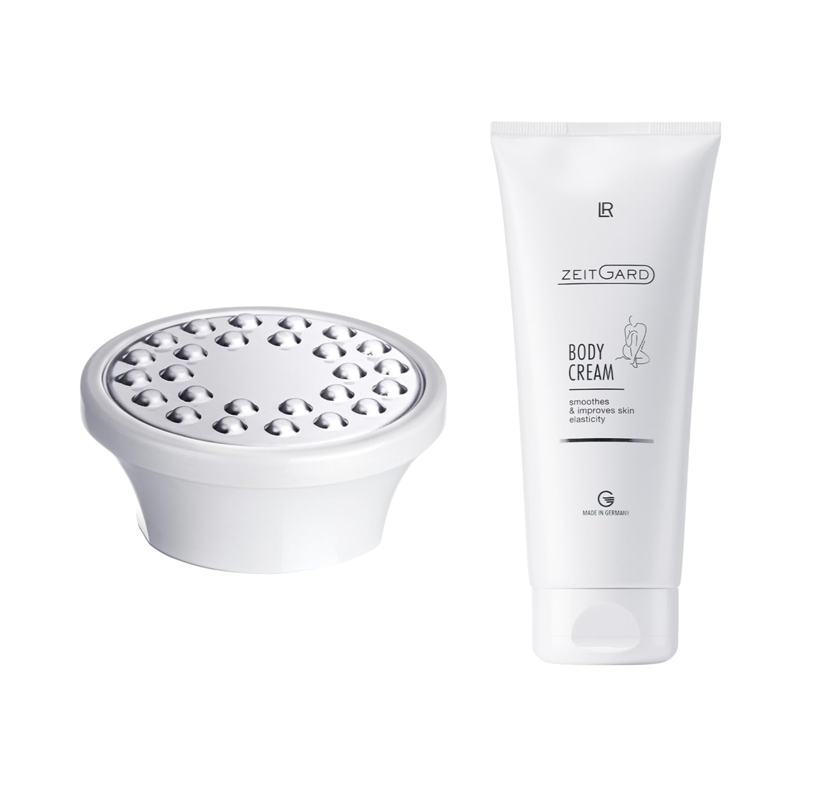 LR ZEITGARD Body Skincare Tool Festigender Körpermassage-Aufsatz für den ZEITGARD Pro + LR ZEITGARD Body Cream festigende Körpercreme, 200ml