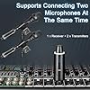 Depusheng Wireless Guitar Transmitter Receiver with 2 wireless microphone xlr transmitter and 1 receiver 48v phantom power and reverb switch, for dynamic and 48V condenser microphines, Audio Mixer #1