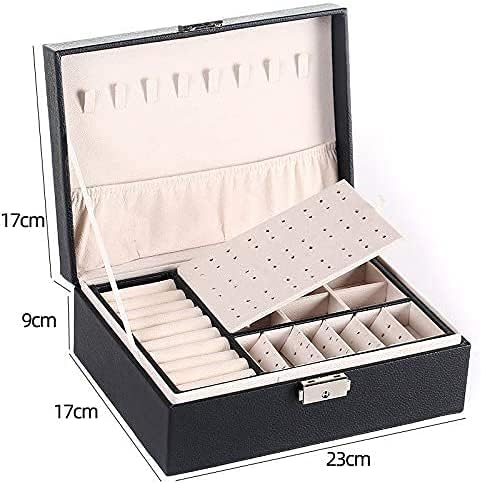 Mtianxy Jewellery Box, Women Double-Layer Pu Leather Women Mother's Day Birthday Gift Jewelry Storage Case for Rings Earrings Bracelets Necklaces Jewellery Organiser