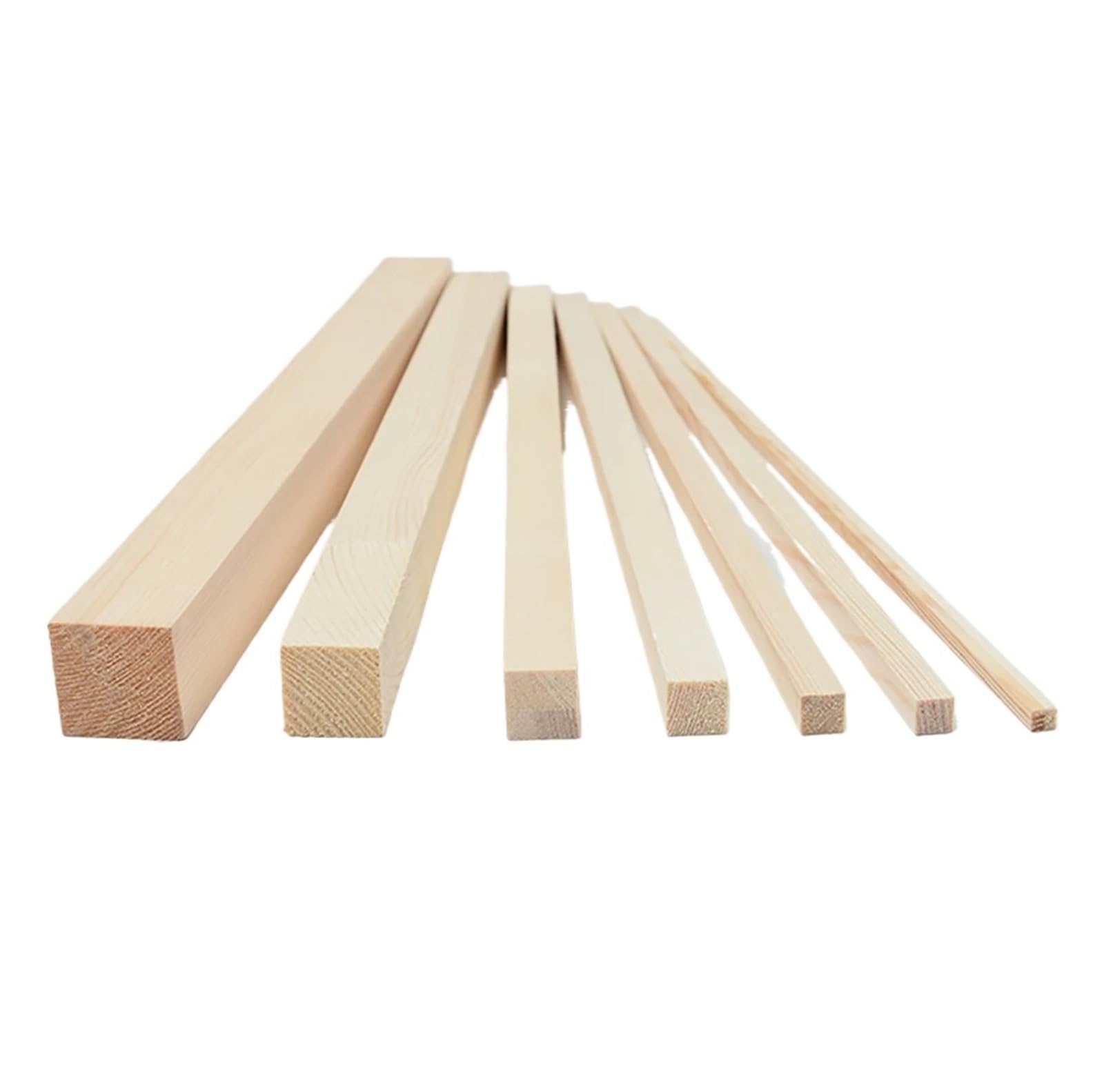 Drewniane gładkie pręty Kwadratowe paski drewna sosnowego 5x5mm do 25x25mm 330mm Opakowanie 15 sztuk