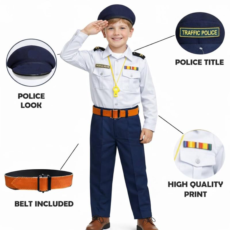 Image of FancyDressWale Community Helper & Career Role Play Costume for Fancy Dress Pilot, Navy, Army, astronaunt, Police Costumes