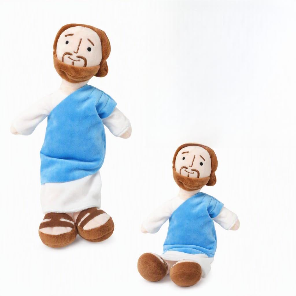 AWUONFS 1Pcs 32cm Jesus Plush Toy, Blue Robe Teddy