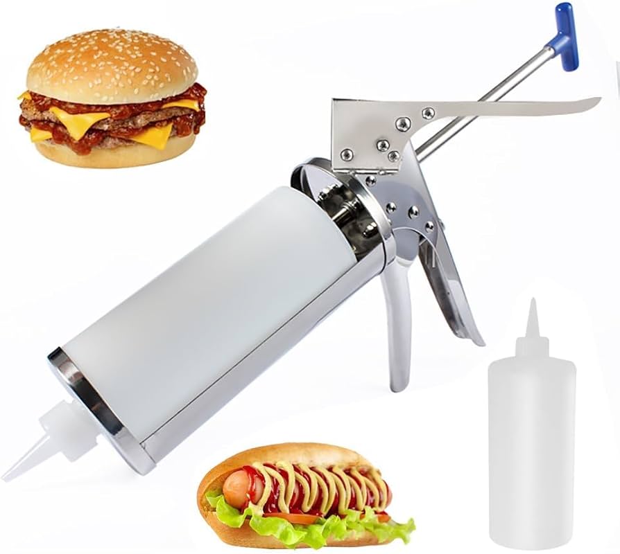 Amazon|バーガーソースガン、650ML定量ソースディスペンサー Amazon|バーガーソースガン、650ML定量ソースディスペンサー