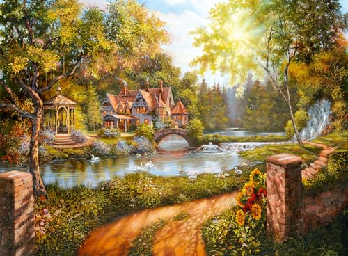 Puzzle Ravensburger 12000218 - Cottage on The River - Puzzle de 500 pièces pour Adultes et Enfants de 12 Ans et Plus,