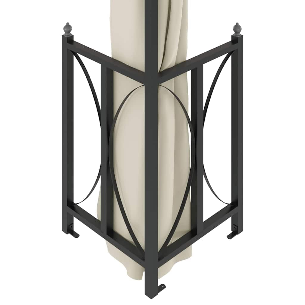 Gazebo 3 x 4 m, colore crema con pareti laterali