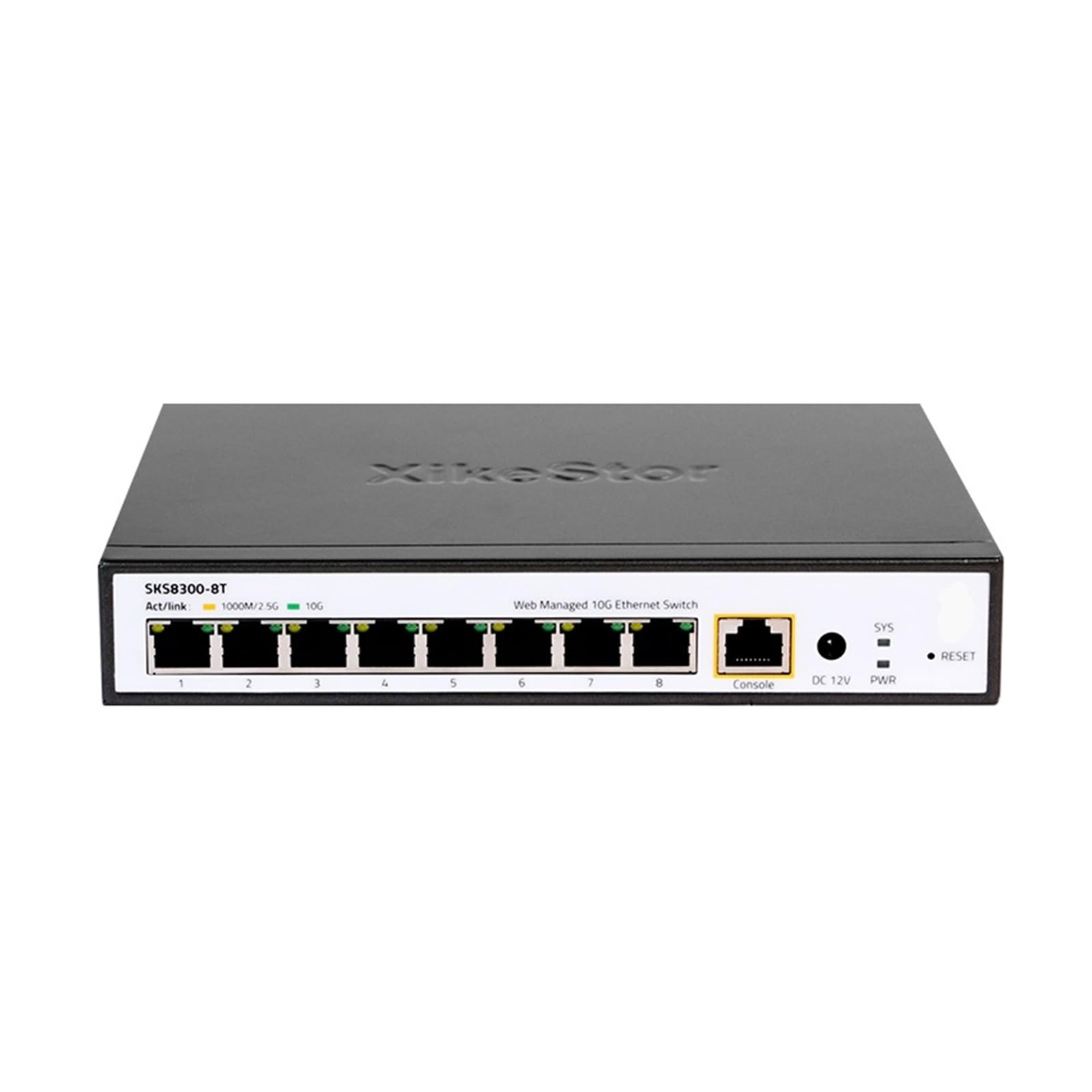OSHZIKJII L3 Managed 8 Ports 10G RJ45 Support 1G/2.5G/10G DHCP/VLAN/Port Aggregation Fan Heat Dissipation(E -U Plug)