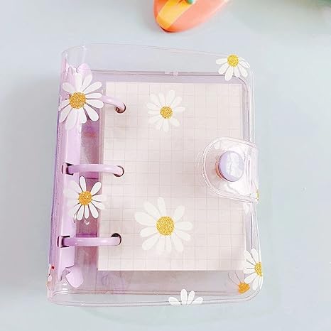 Amazon Co Jp Posio カワイイ 学用品 3穴 ミニ プランナー ハンドブック デイジーノート ルーズリーフ バインダーノート バインダーリング Purple Set 文房具 オフィス用品