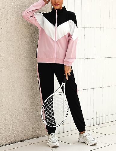 Marvmys Women Tracksuit Set Stripe Zip Up Sweatshirt Drawstring Baggy Jogger Pant Loungewear Set Joggings Suit Sport Yoga Gym Workout Outfit Full Tracksuit - Image 6