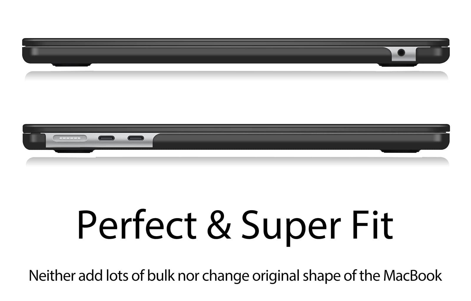 UESWILL Compatible with MacBook Air 13 inch M5 M4 M3 M2 Case 2022-2026 Model A3449 A3240 A3113 A2681 Mac Air 13.6 Matte Hard Shell Case Cover + Microfiber Cloth, Black — view 7