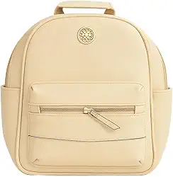 Mochila Feminina Luxo Monogramada Estilo Grife Internacional Alças Confortáveis Ajustáveis Zíper Dourado Espaço Interno Grande Bolsa Casual, Trabalho e Passeio