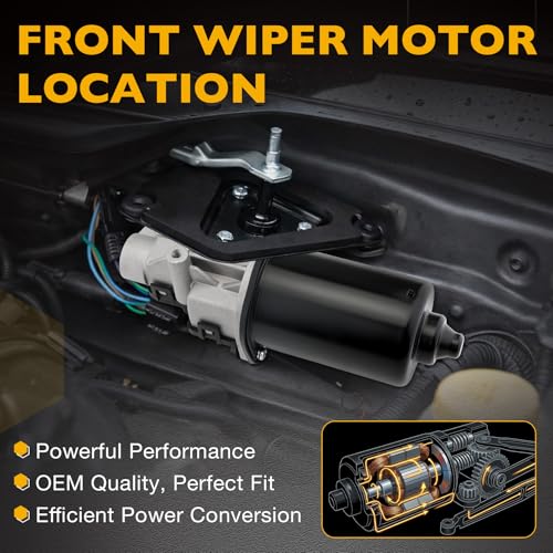 Image of Front Windshield Wiper Motor Compatible with 2002-2009 Ford Explorer Expedition F150 F250 F350 F450 F550 Mustang Lobo Lincoln Mark Navigator Town Car Mercury Mountaineer Replace 85-2036 852036