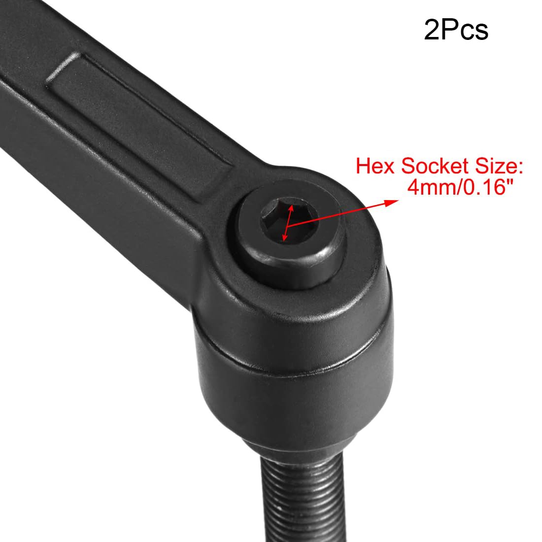 TA-VIGOR 2Pcs Adjustable Clamping Lever Handles, M8 x 60mm Locking Quick Release Push Button Ratchet Screw Knobs - Image 3
