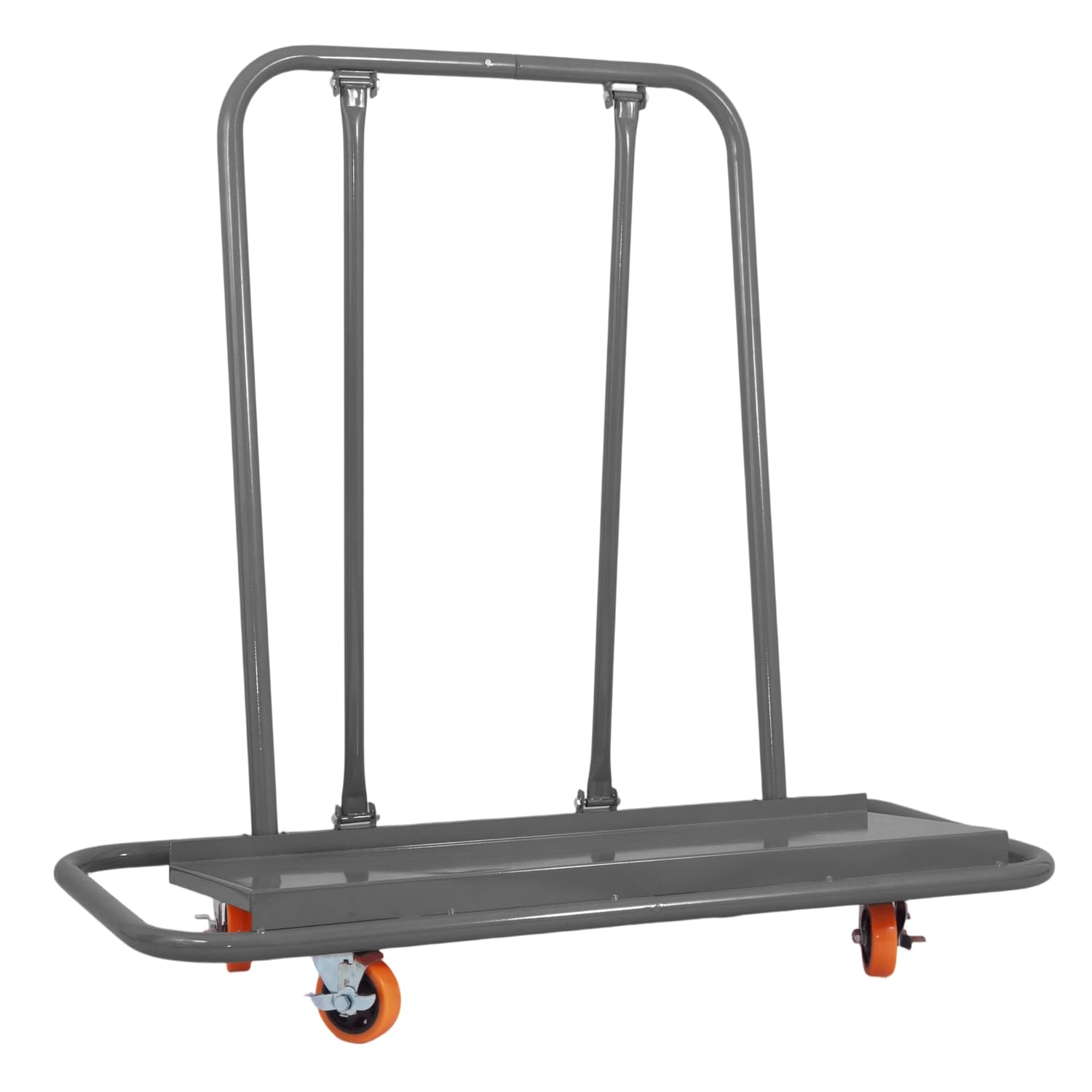 SwitZer Drywall Sheet Cart 2200 LBS Plasterboard Trolley Portable Panel Dolly Angled Deck 4 Swivel Wheels with Brakes, Wall Panel, Sheetrock, Lumber Carrier for Garage, Home, Warehouse, Grey