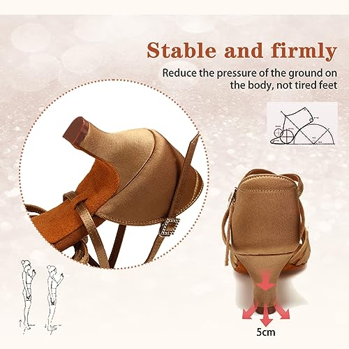Women's Latin Dance Shoes Open Toe Ballroom Professional Salsa Dance Practice Shoes 2inch Heel4