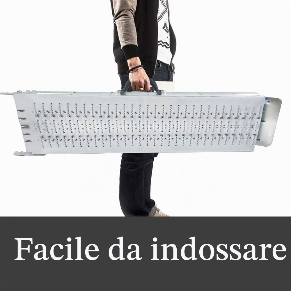 FIVMEN 2 rampe di carico pieghevoli, PKW, capacità di carico 400 kg, rampa di carico, per moto, rimorchio, tosaerba