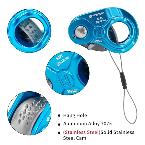 Image of NewDoar Rope Ascender Lightweight Rope Clamp Ascender Riser Adjuster Fits 8-13mm Rope Self-Locking Grip for Rock Climbing,Hunting,Protection Rescue,Rappelling,Arborist,Gear Equipment