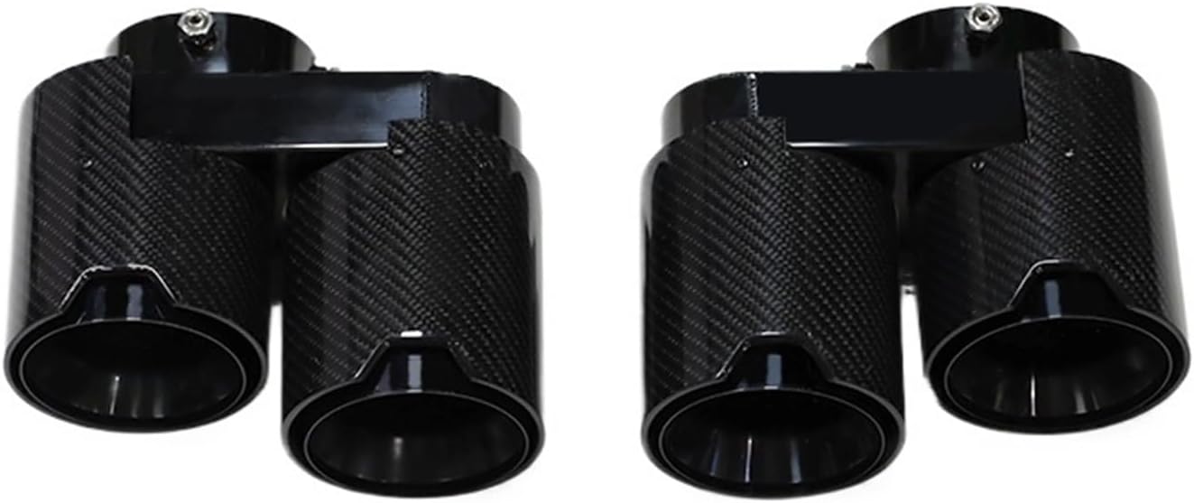 Quad Carbon Fiber Exhaust Tip Exhaust Muffler Tip for BMW X5 G05 X6 G06 M40i 2019+ Tips Nozzle(Carbon Fiber B)