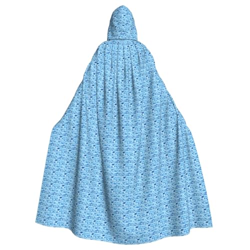 Cape à capuche à pois bleus unisexe pour cosplay et carnaval
