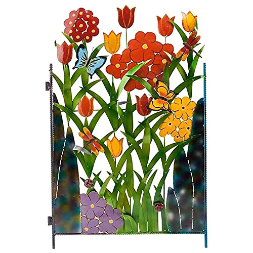 Valla de jardín de mariposa flor de metal valla de jardín decoración de valla de metal panel de esgrima barrera borde borde valla puertas para patio trasero