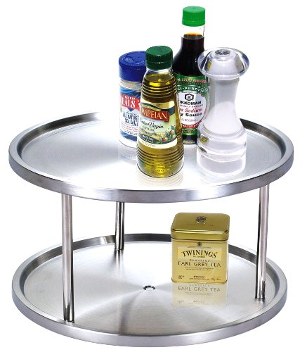 Cook N Home 105-Inch 2 Tier Lazy Susan Turntable Organizer Stainless Steel