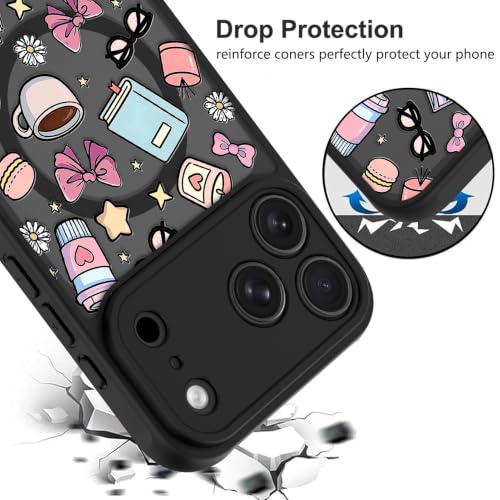 Image of KANGHAR Case for iPhone 17 Pro Cute Compatible with for Magsafe Black | Collage Design Protective Magnetic Case for Girls Women